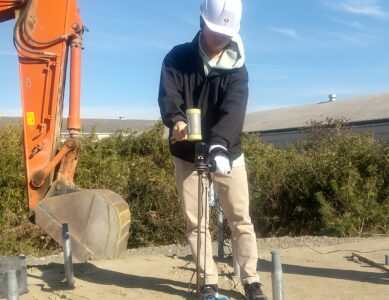 盛土試験施工とモニタリングを開始