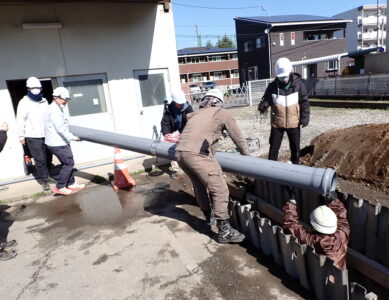 山本建設との共同研究で予備実験を実施