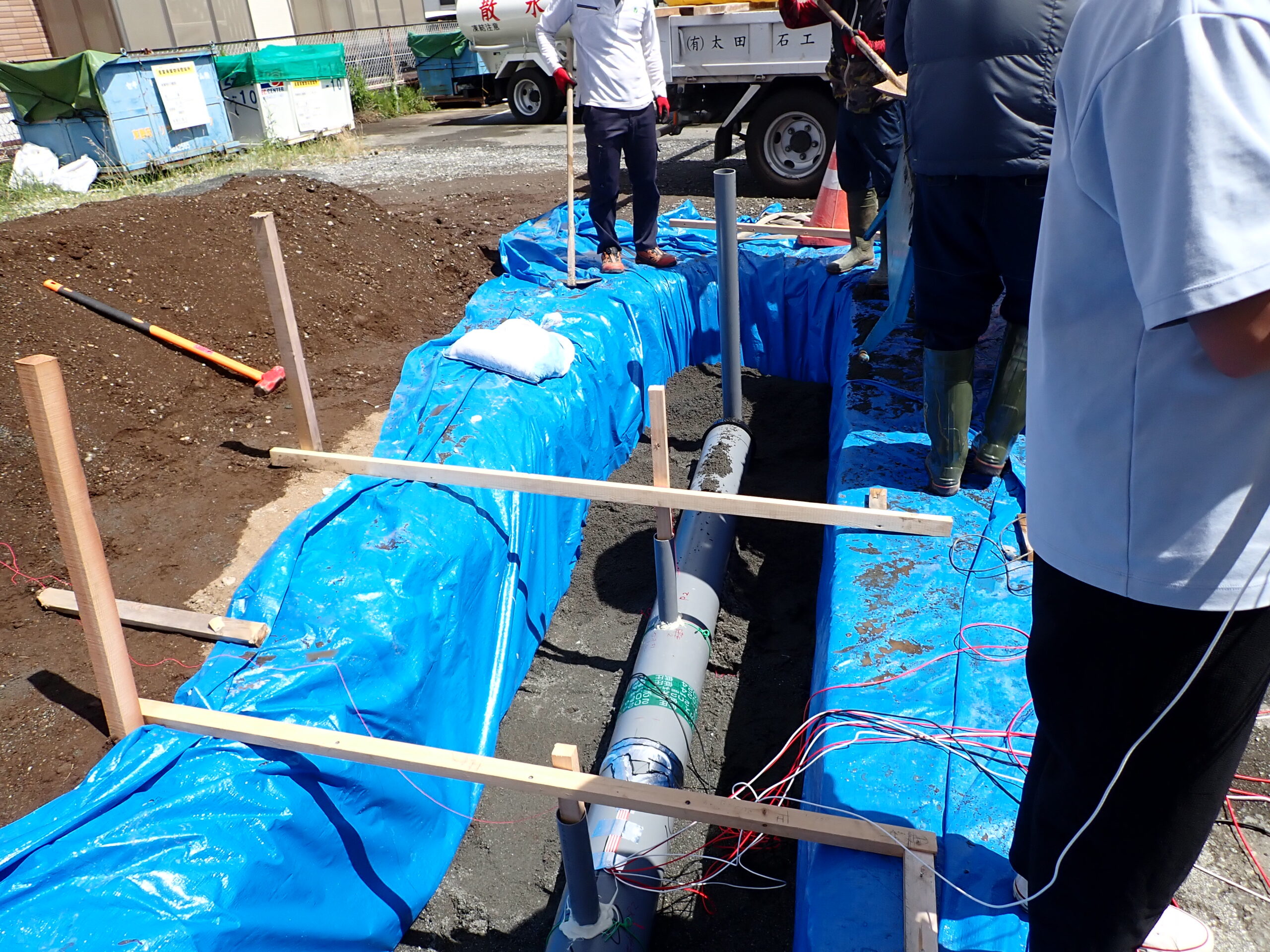 山本建設との共同研究で予備実験を実施（その２）